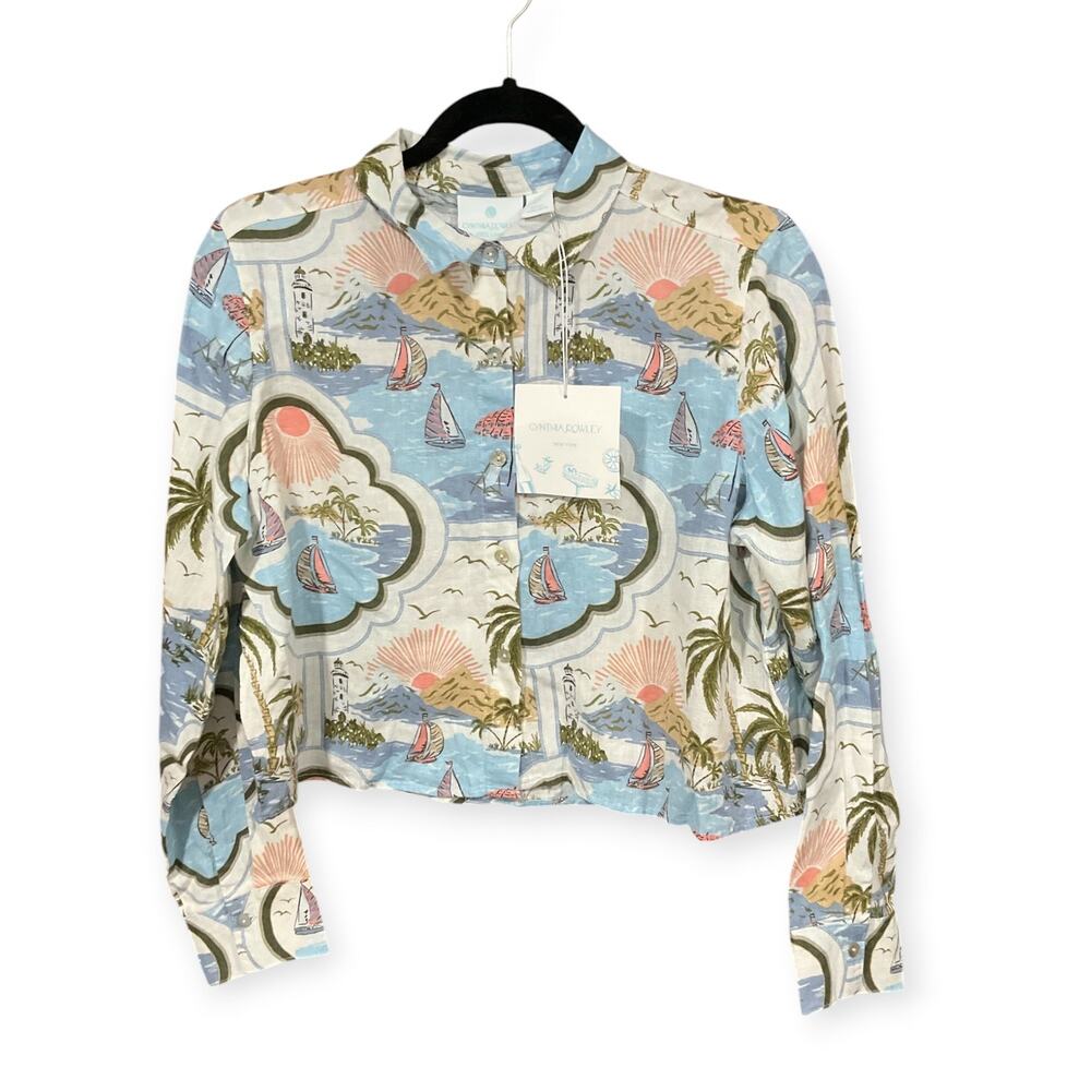 Cynthia Rowley Top Women Small Linen NWT